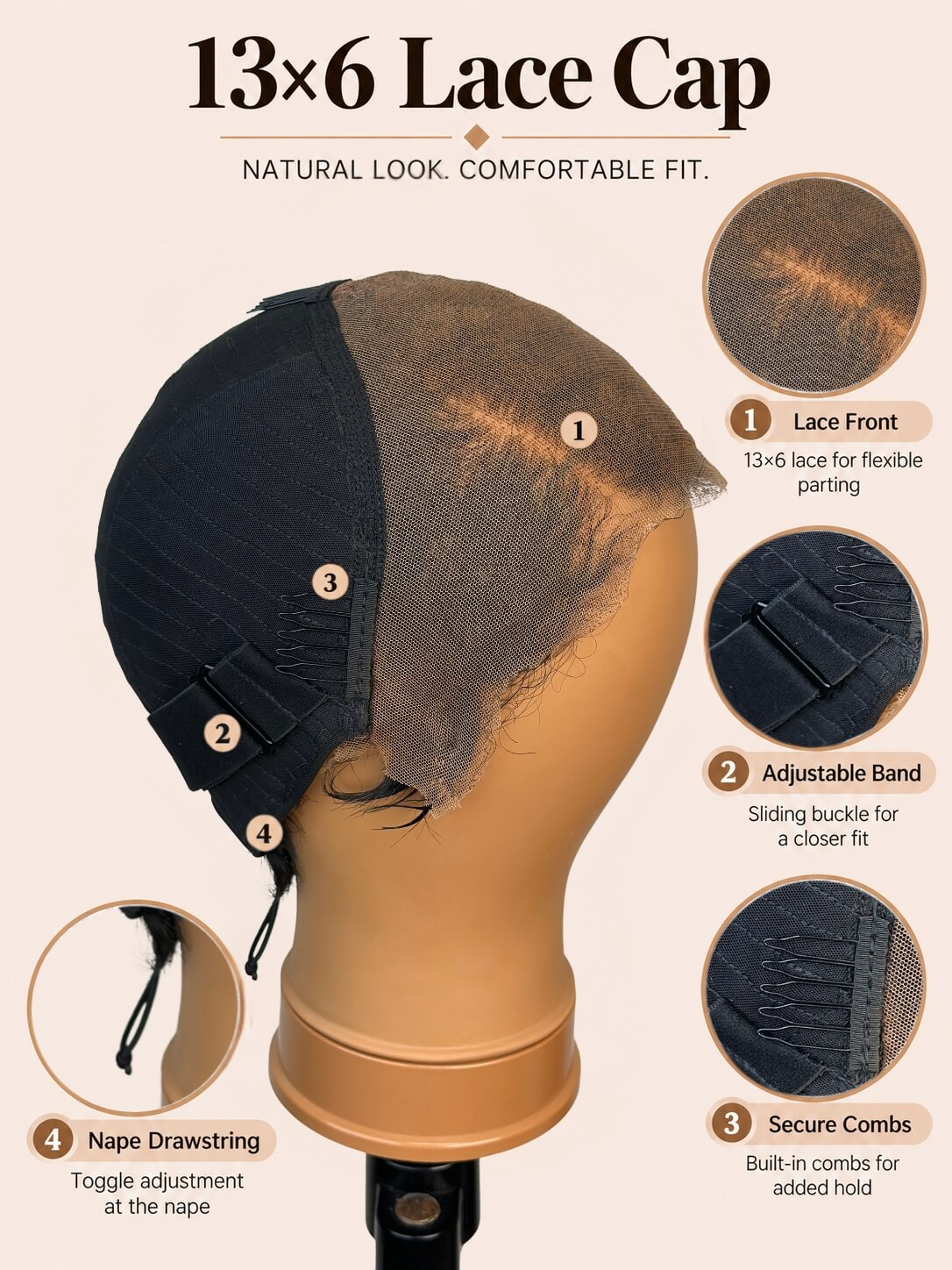 Nia Brown Highlight Layered Swoop Pixie 13x6 Lace Front Wig