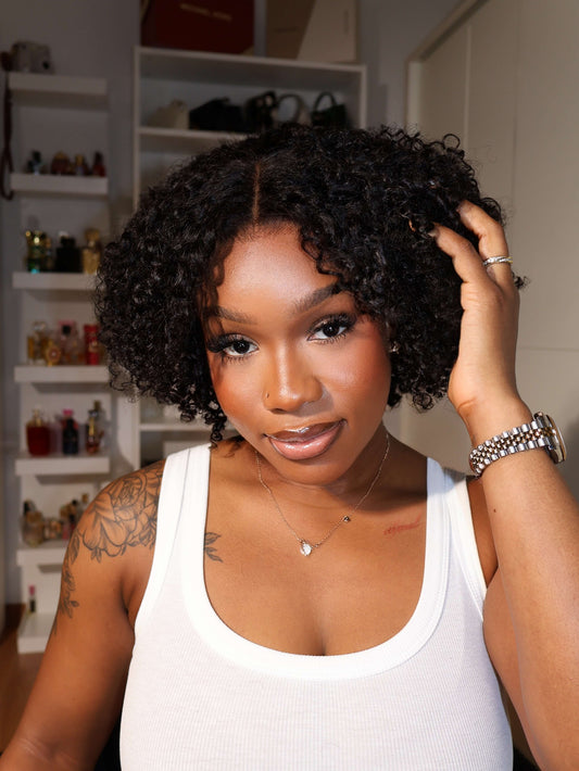 Iris Short Curly Bob 7x5 Pre-cut HD Lace Glueless Wig