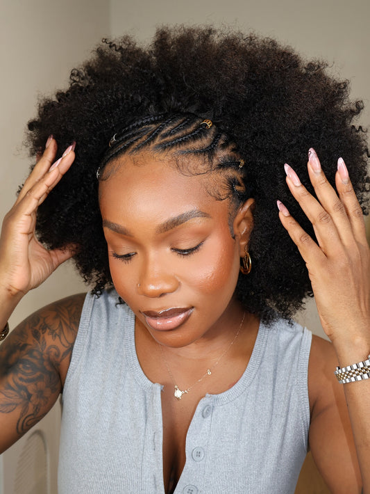 Kenya Clip-in Fluffy Afro Curly Half Wig 220% Density