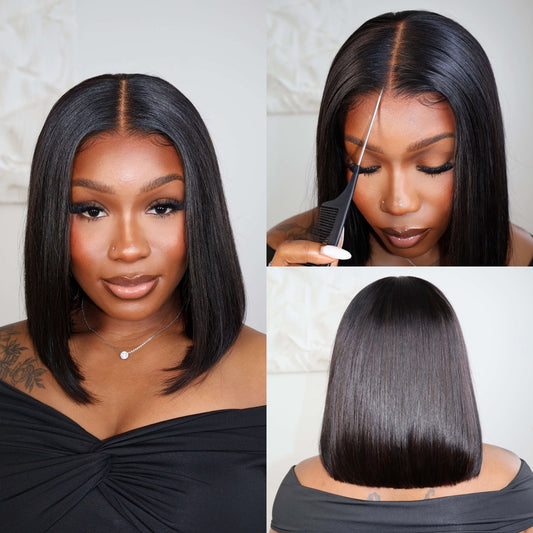 Coco Silky Straight Human Hair Bob 7x5 Pre-cut HD Lace Wig