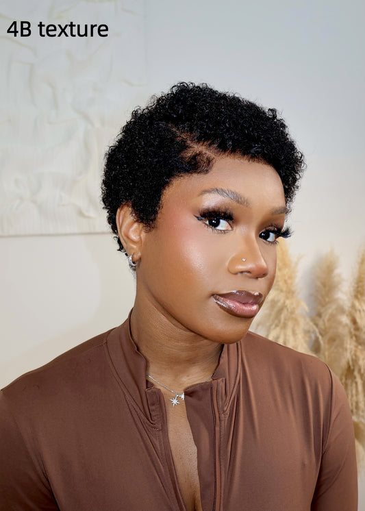 Uche Full Lace Black Coco Curly Afro Pixie Wig