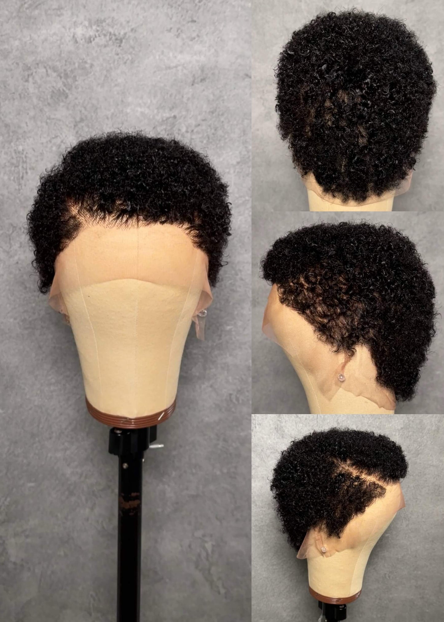 Uche Full Lace Black Curly Afro Pixie Wig