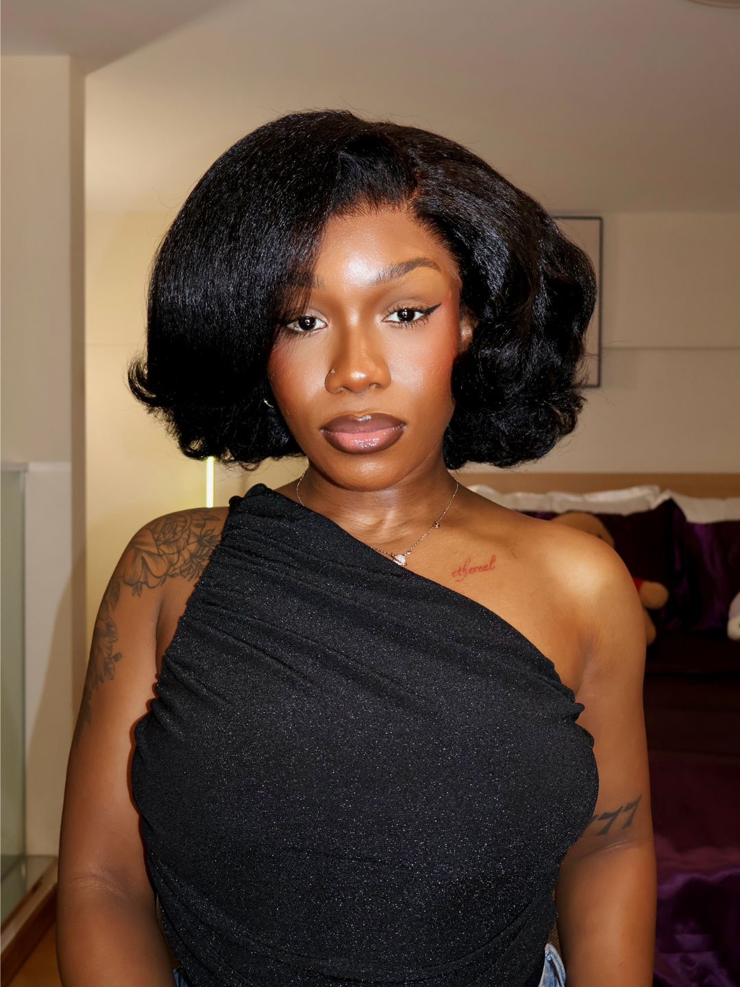 Nala 13x4 HD Kinky Texture Wave Bob Wig 250% Density