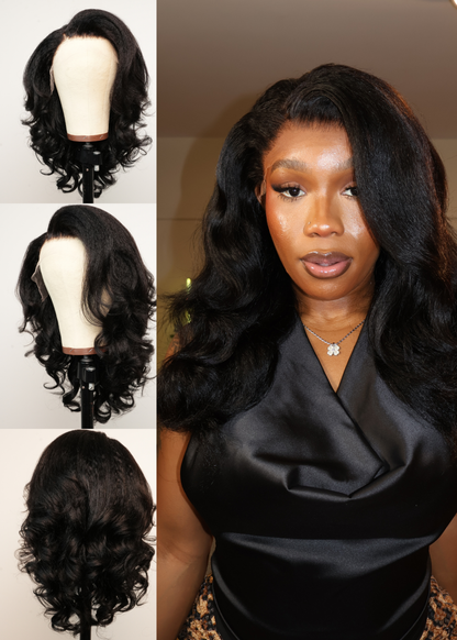 Lori 13x4 HD kinky straight body wave wig 250% Density