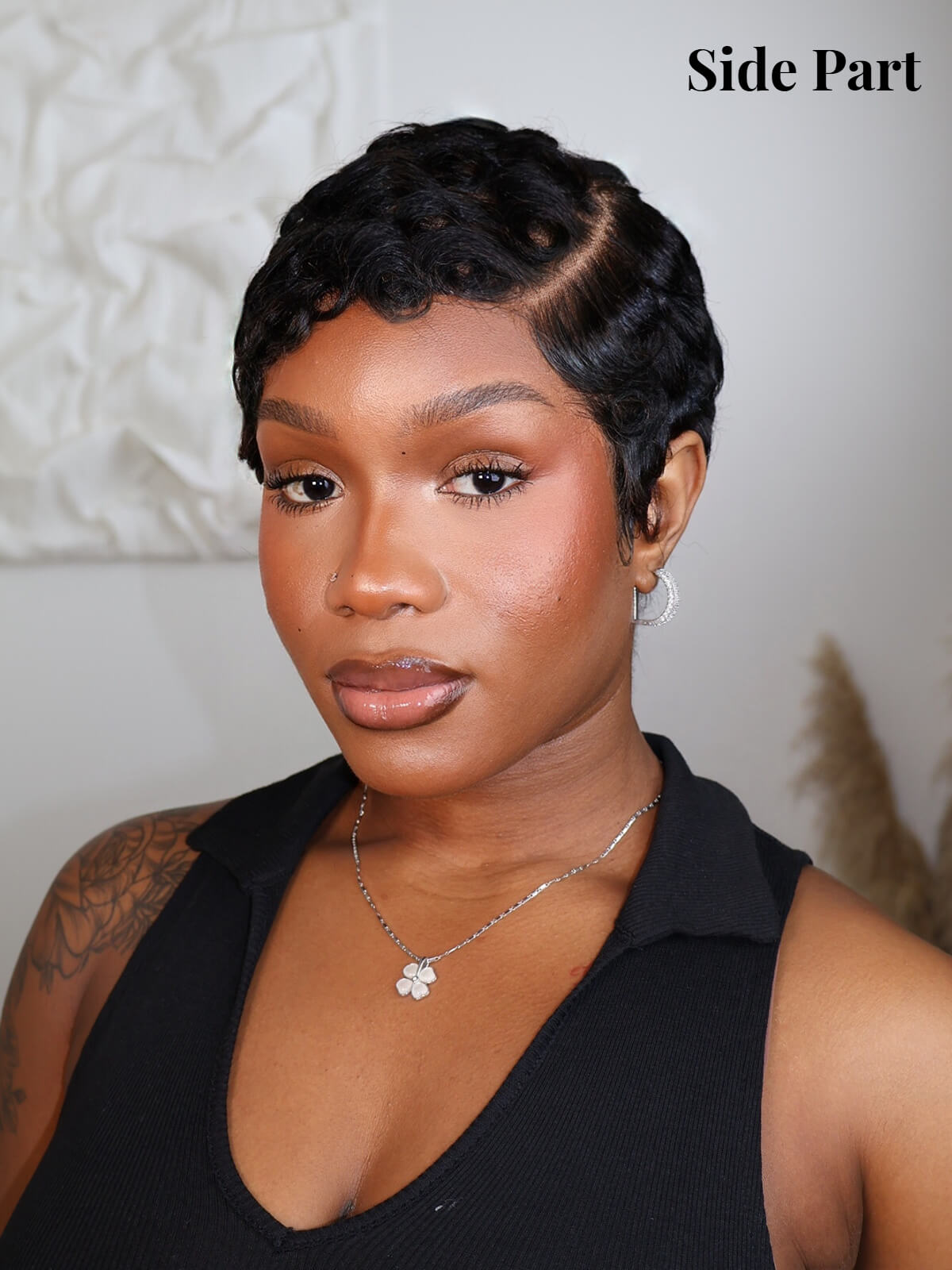 Doja Full Lace Laid Finger Wave Pixie Cut Human Hair Wig