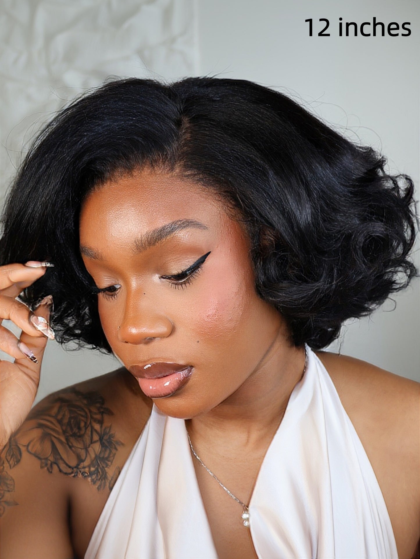 Nala 13x4 HD Kinky Texture Wave Bob Wig 250% Density