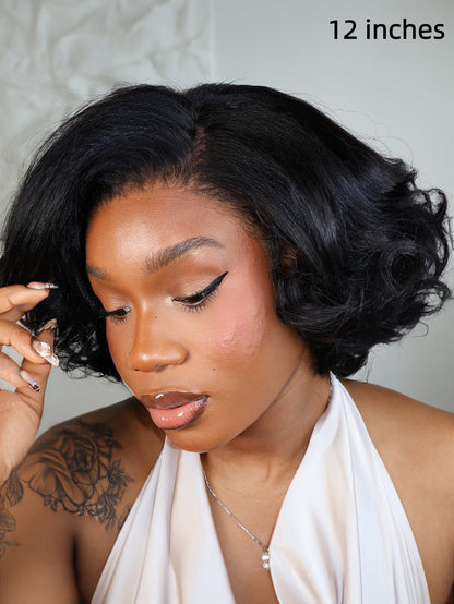 Nala 13x4 HD Kinky Texture Wave Bob Wig 250% Density