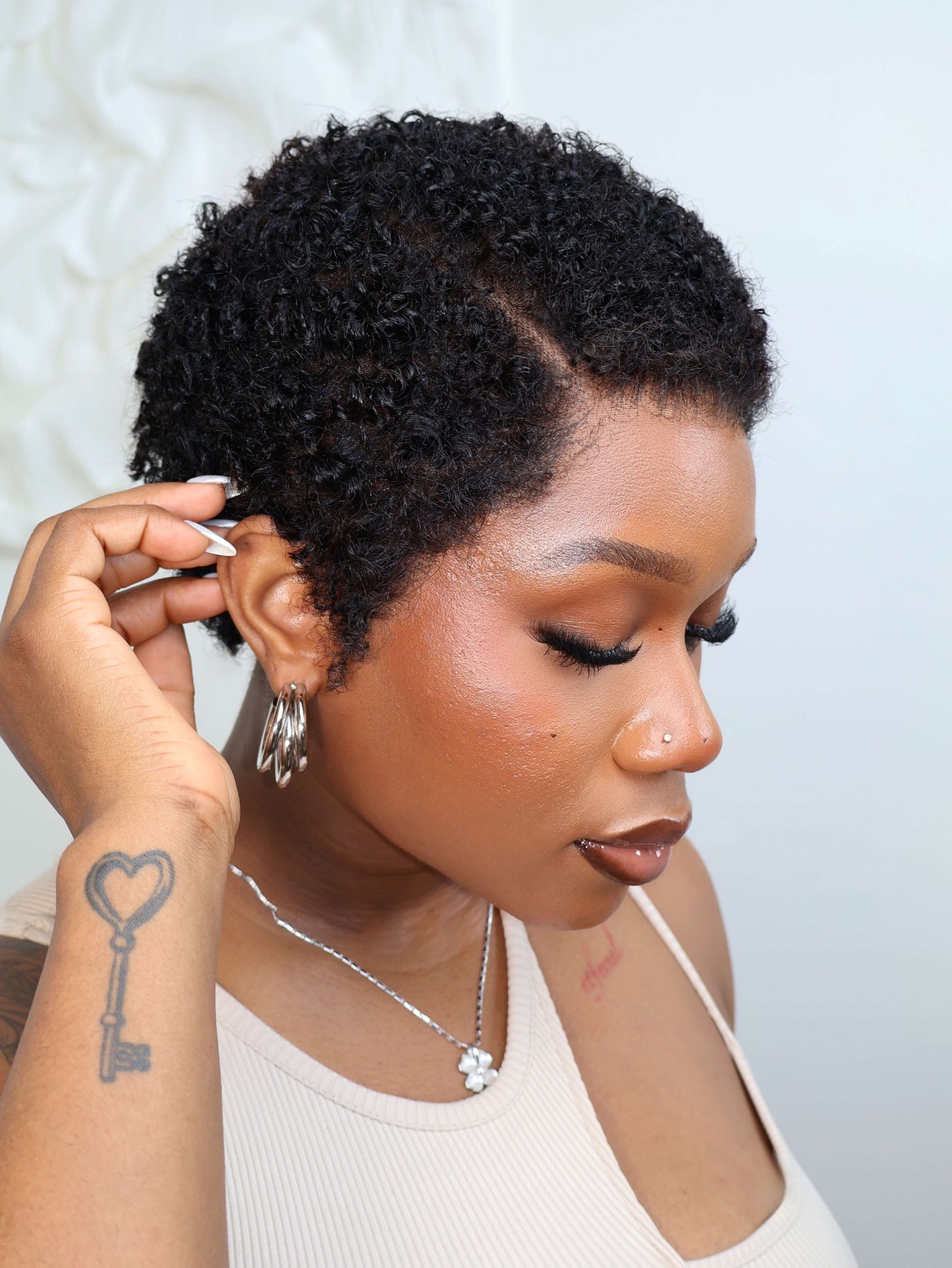 Uche Full Lace Black Curly Afro Pixie Wig