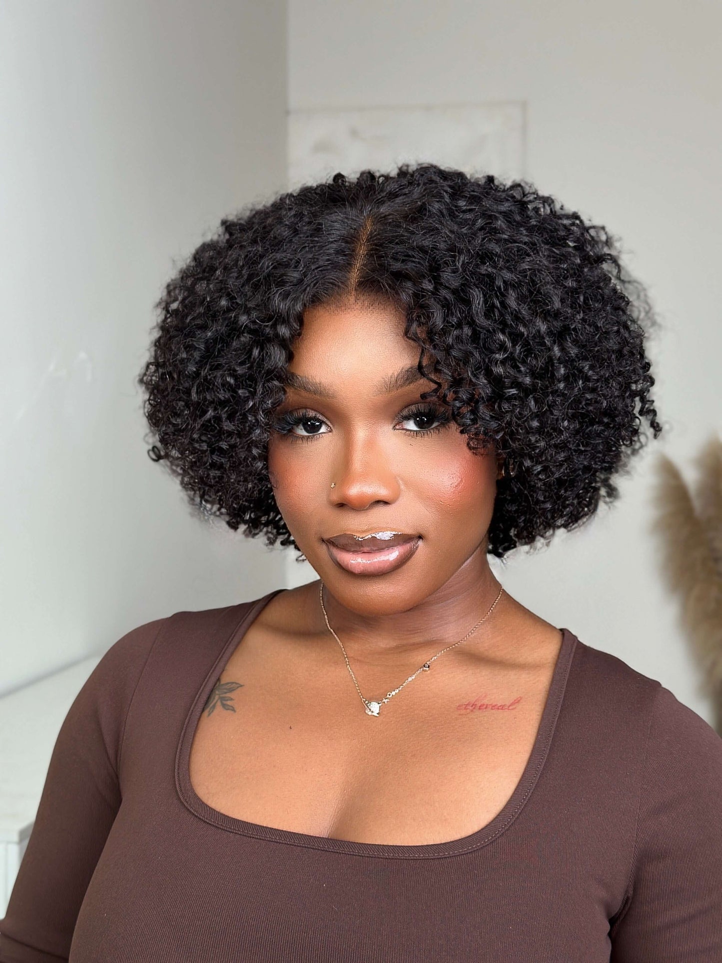 Iris Short Curly Bob 7x5 Pre-cut HD Lace Glueless Wig