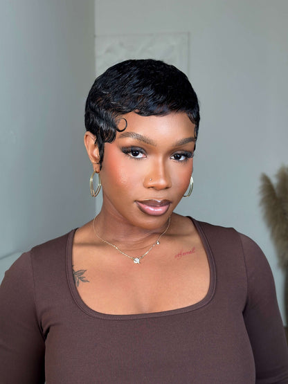 Ava Full Lace Sleek Wave Pixie Cut Wig
