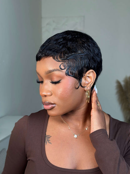 Ava Full Lace Sleek Wave Pixie Cut Wig