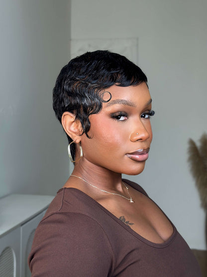 Ava Full Lace Sleek Wave Pixie Cut Wig