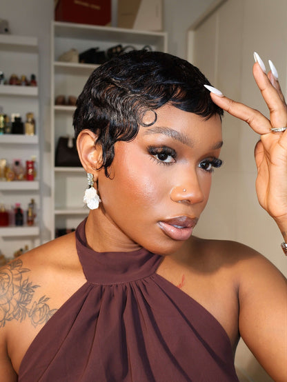 Ava Full Lace Sleek Wave Pixie Cut Wig
