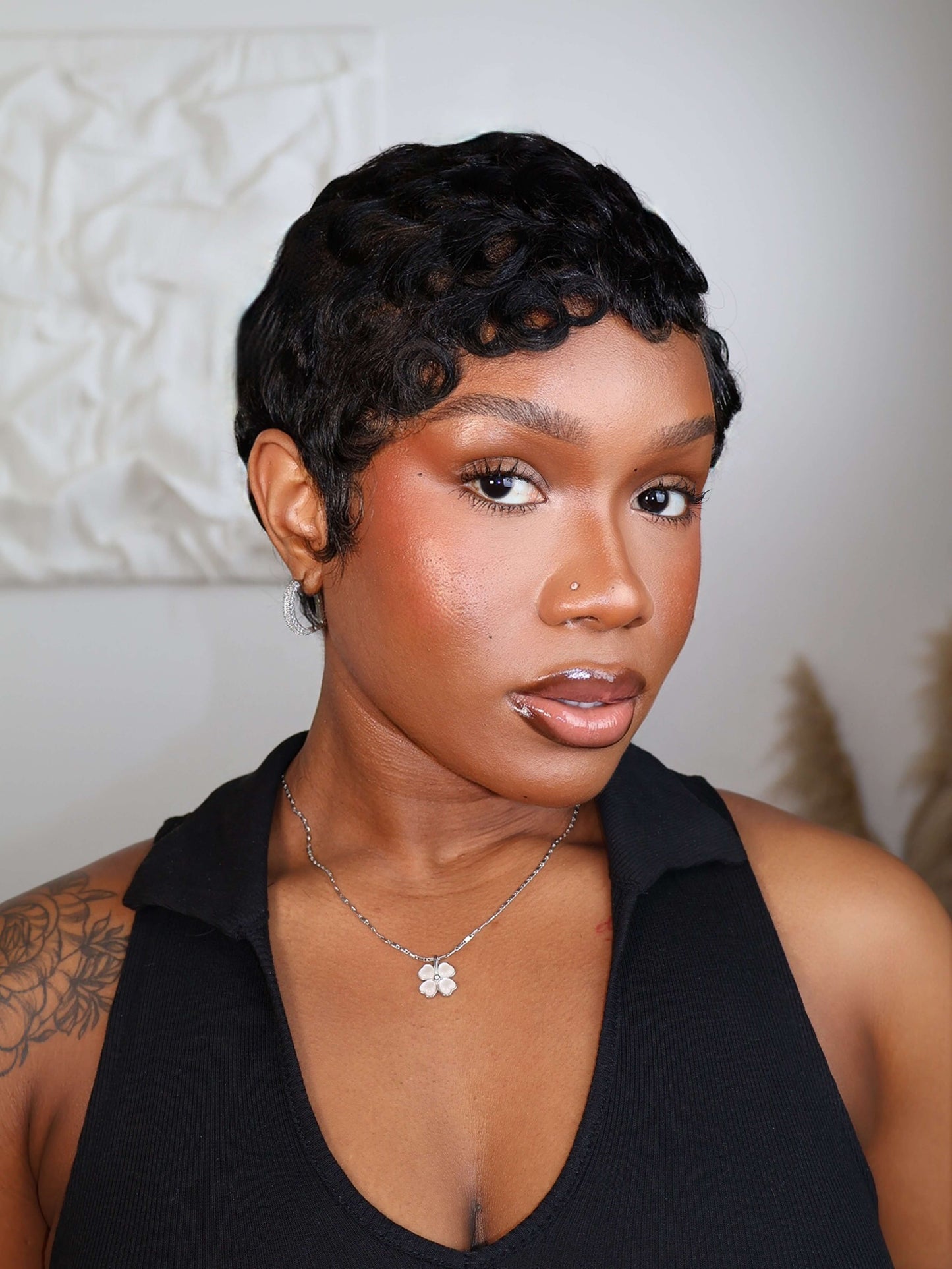 Doja Full Lace Laid Finger Wave Pixie Cut Human Hair Wig