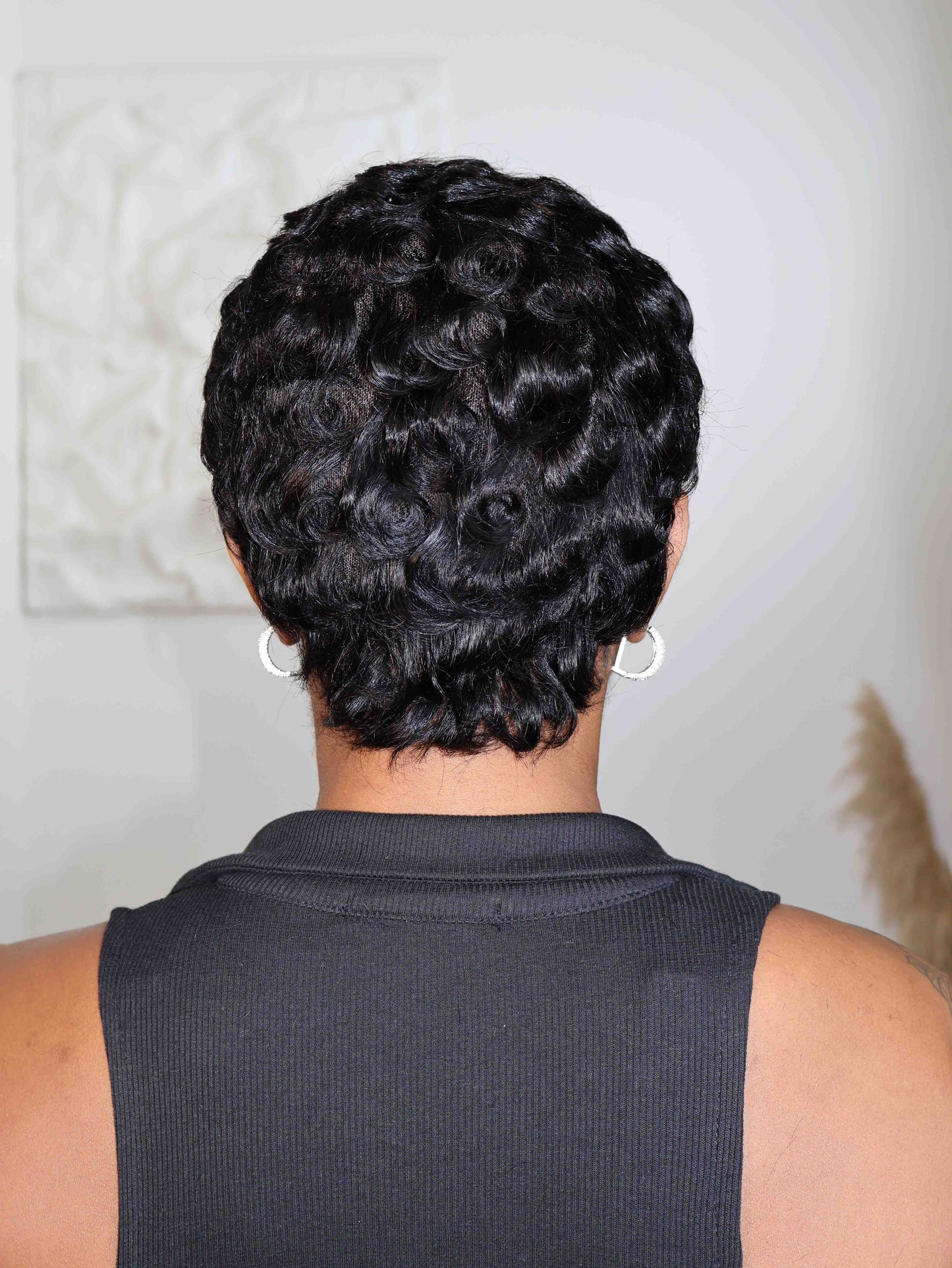 Doja Full Lace Laid Finger Wave Pixie Cut Human Hair Wig