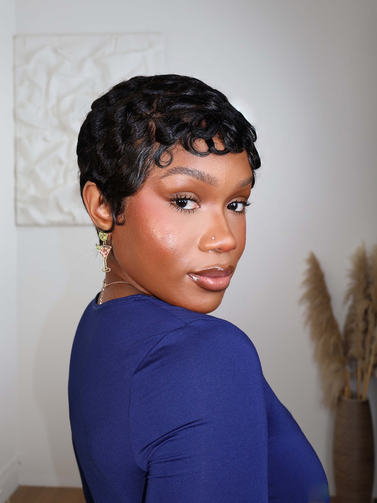 Doja Full Lace Laid Finger Wave Pixie Cut Human Hair Wig