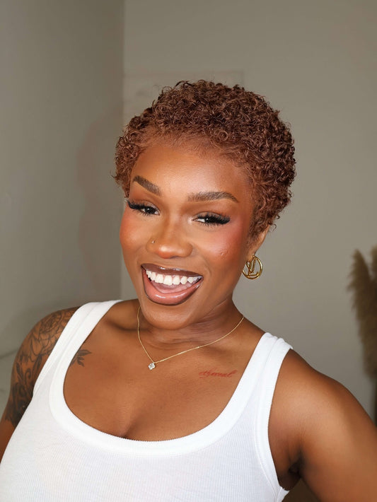 Brown Uche Full Lace Curly Pixie Cut Wig