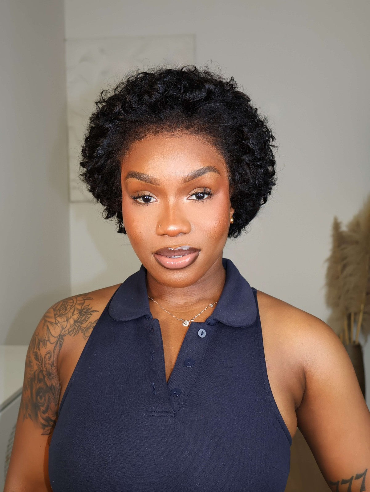 Cleo 9x4 Lace Short Cut Curly With 4C Hairline Wig