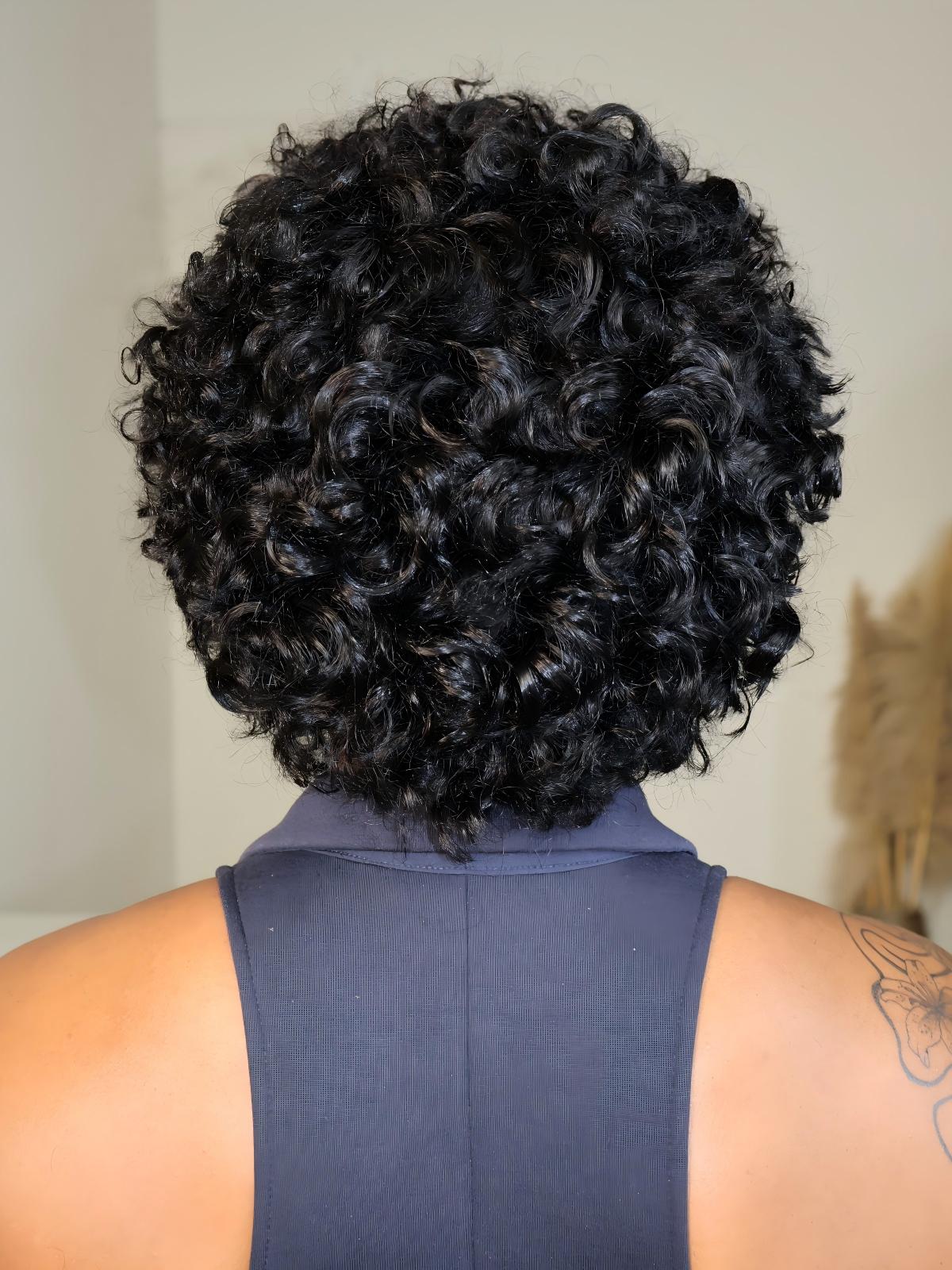 Cleo 9x4 Lace Short Cut Curly With 4C Hairline Wig