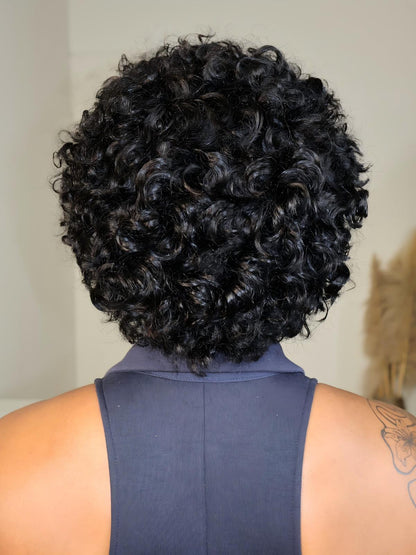 Cleo 9x4 Lace Short Cut Curly With 4C Hairline Wig