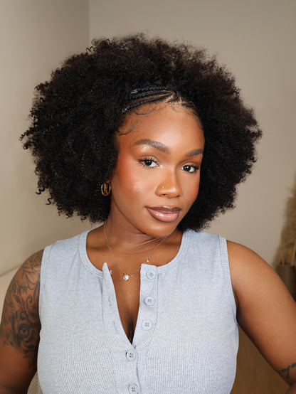 Kenya Clip-in Fluffy Afro Curly Half Wig 220% Density