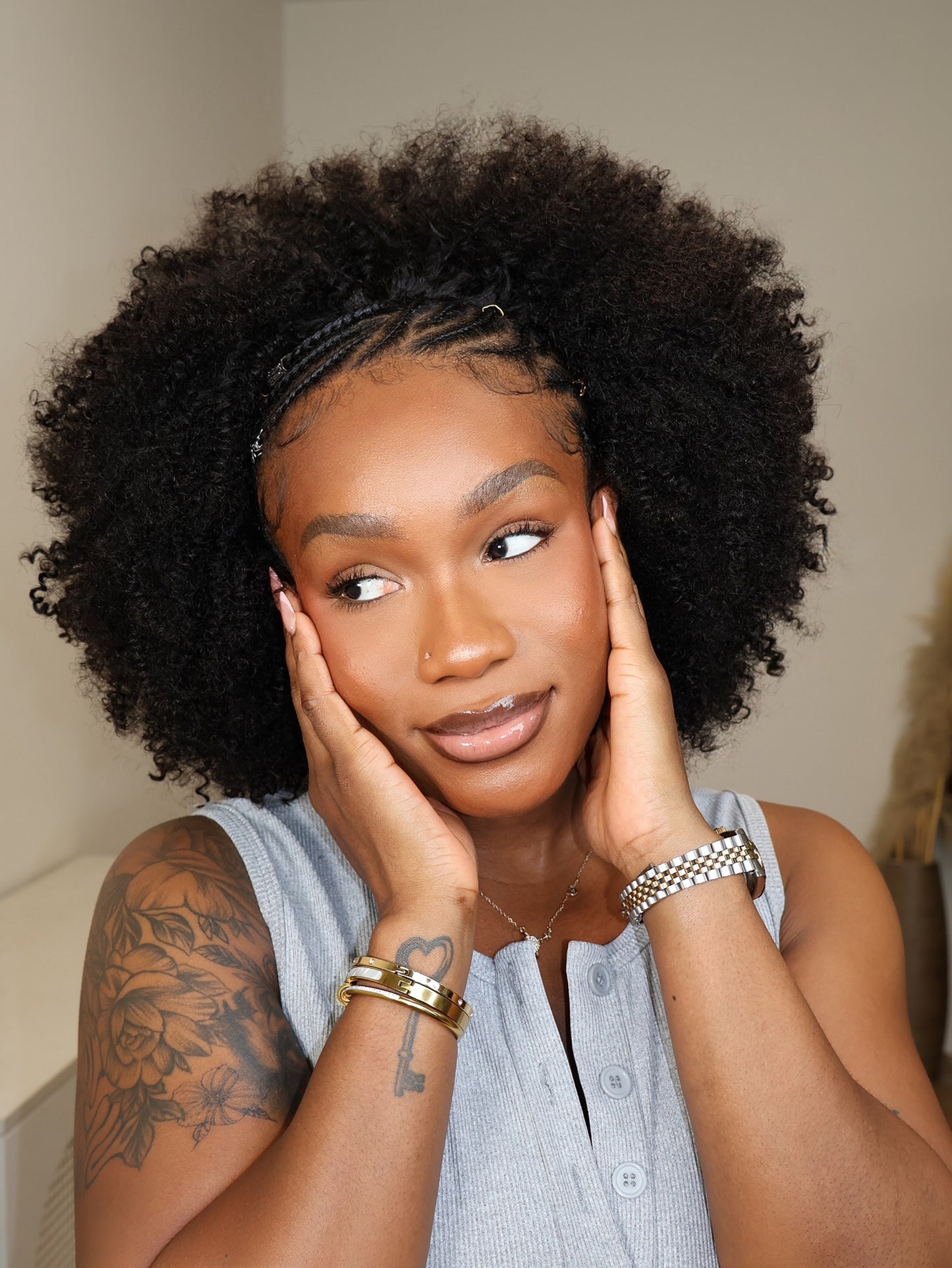 Kenya Clip-in Fluffy Afro Curly Half Wig 220% Density