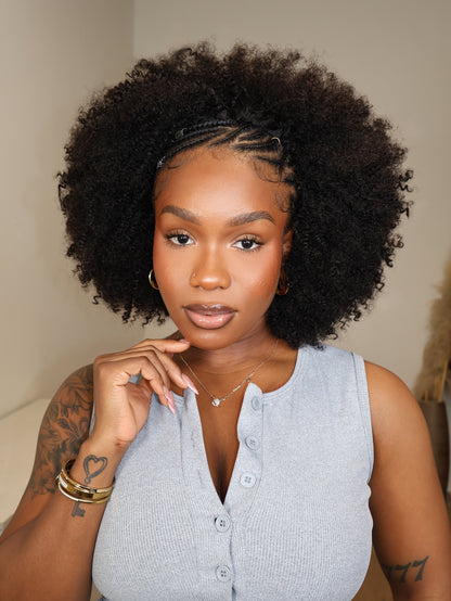 Kenya Clip-in Fluffy Afro Curly Half Wig 220% Density