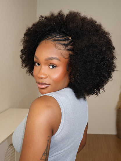 Kenya Clip-in Fluffy Afro Curly Half Wig 220% Density