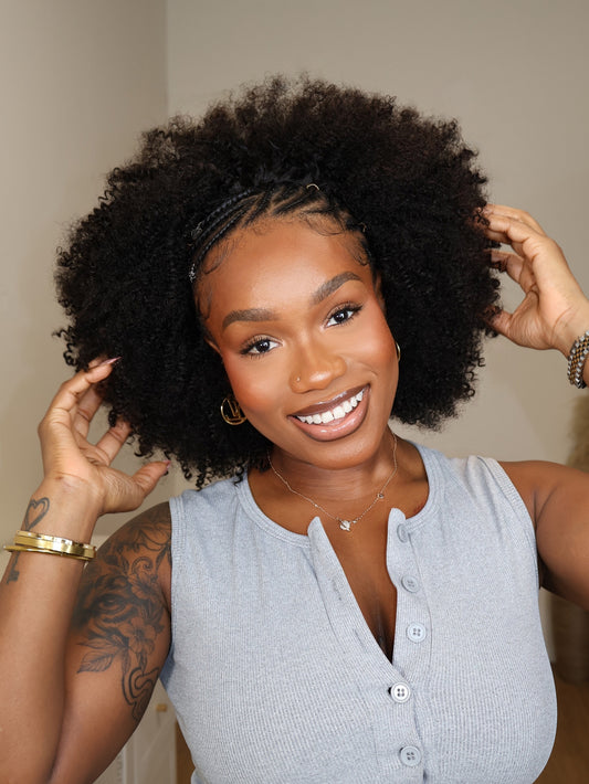 Kenya Clip-in Fluffy Afro Curly Half Wig 220% Density
