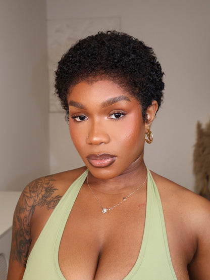 Amara Full Lace Curly Pixie Wig With M-Shaped 4C Hairline