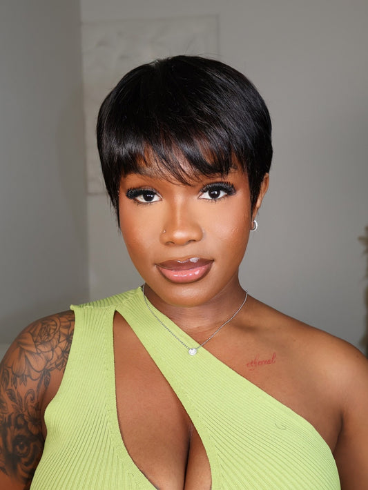 Sage Full Lace Layered Pixie Cut Wig with Bangs