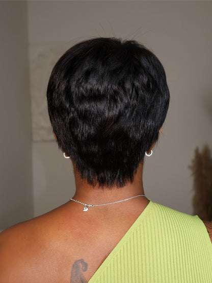 Sage Full Lace Layered Pixie Cut Wig with Bangs