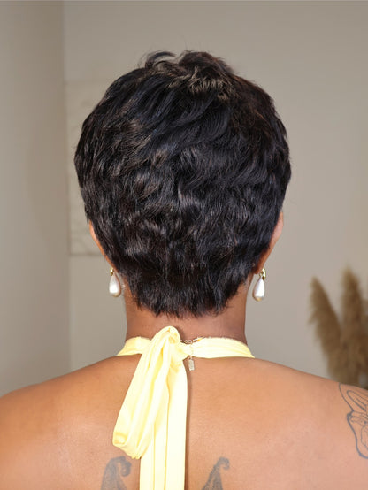 Kiana Full Lace Tousled Layered Wavy Pixie Cut Wig