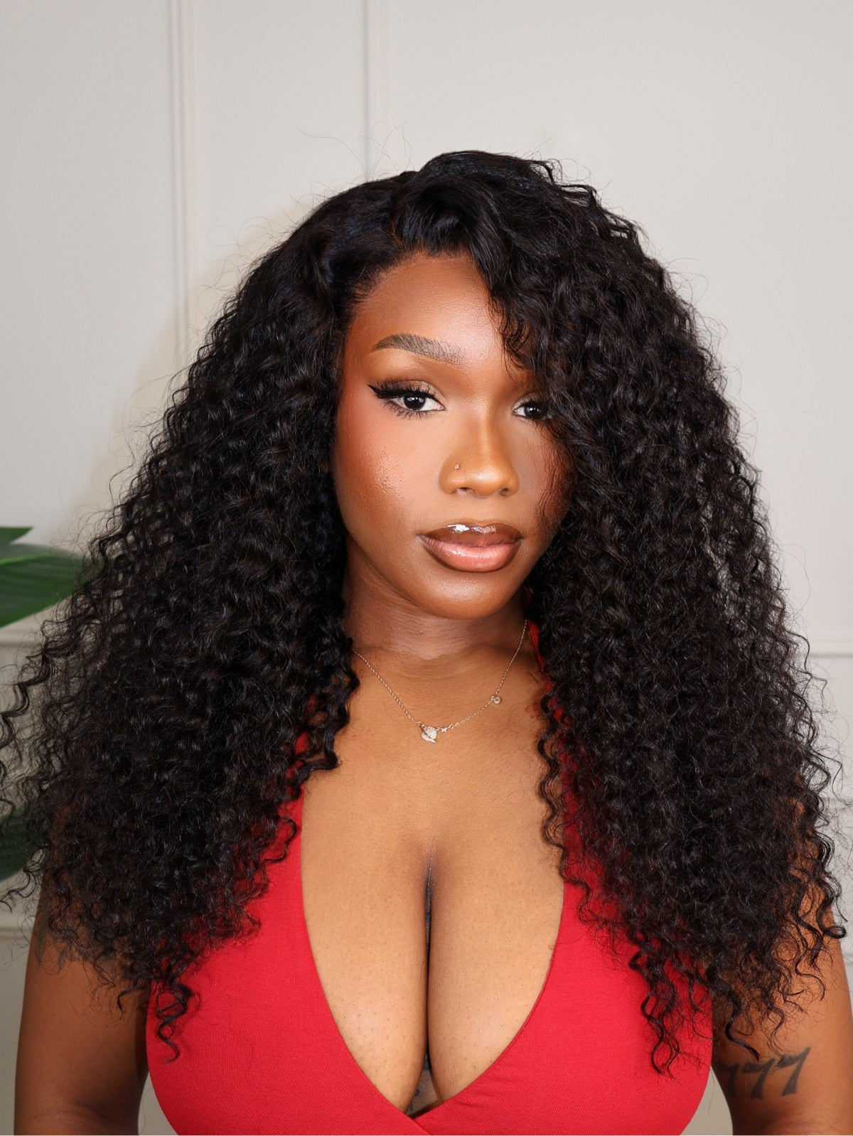 Lara Black Water Wave Curly 13x6 Lace Front Wig