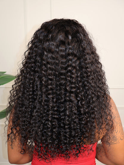 Lara Black Water Wave Curly 13x6 Lace Front Wig