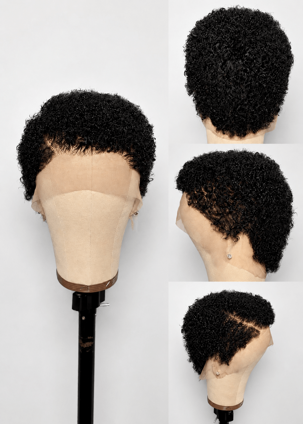 Uche Full Lace Black Curly Afro Pixie Wig