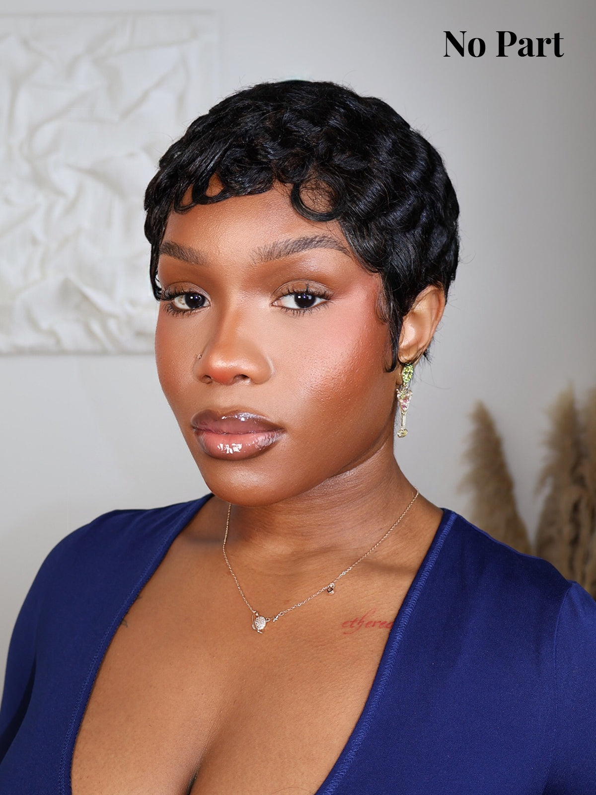 Doja Full Lace Laid Pin Curls Pixie Cut Human Hair Wig