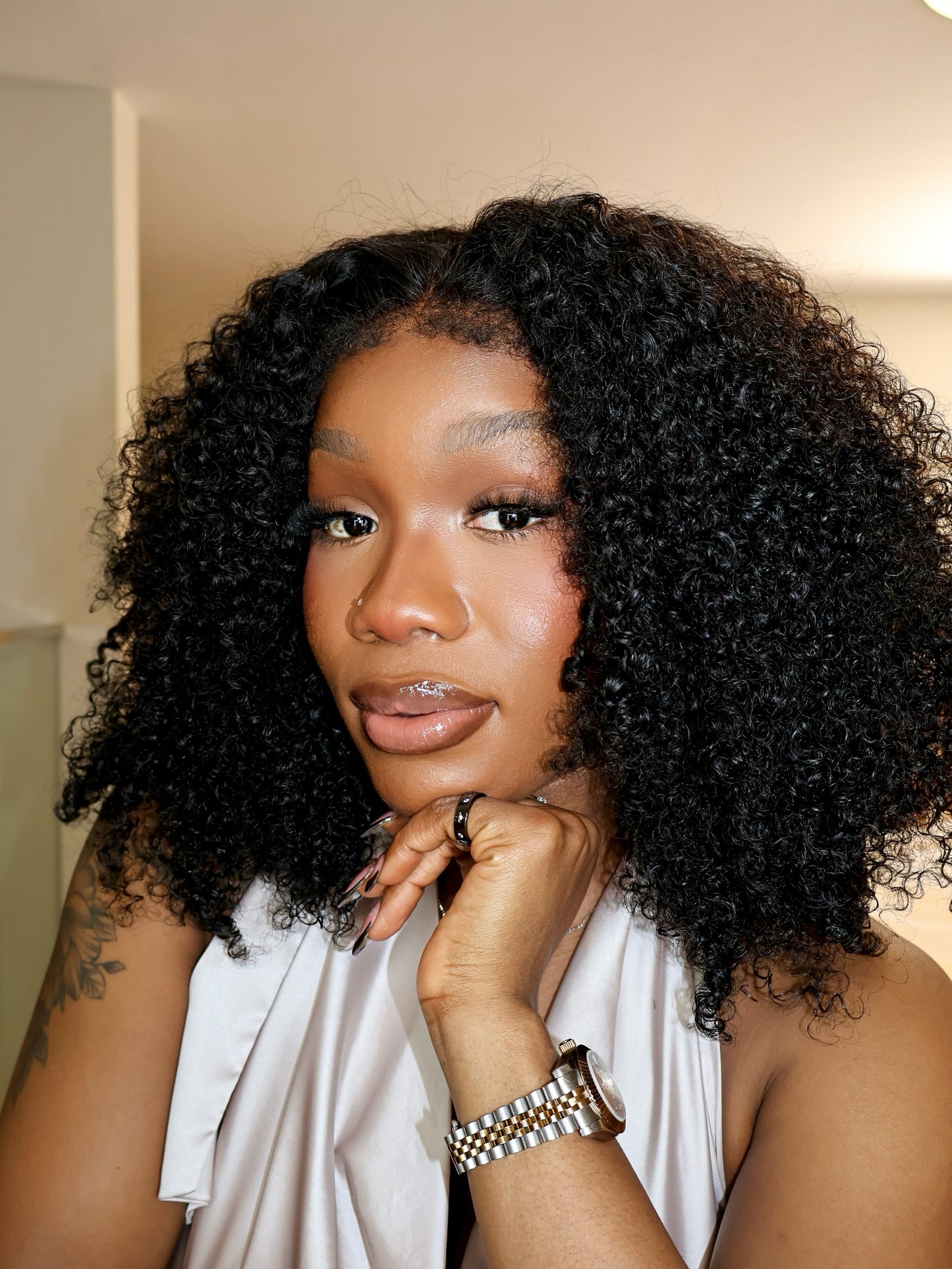 Don Glueless Luxurious Curls 7x5 HD Lace Closure With 4C Kinky Edges Pre-cut Wig