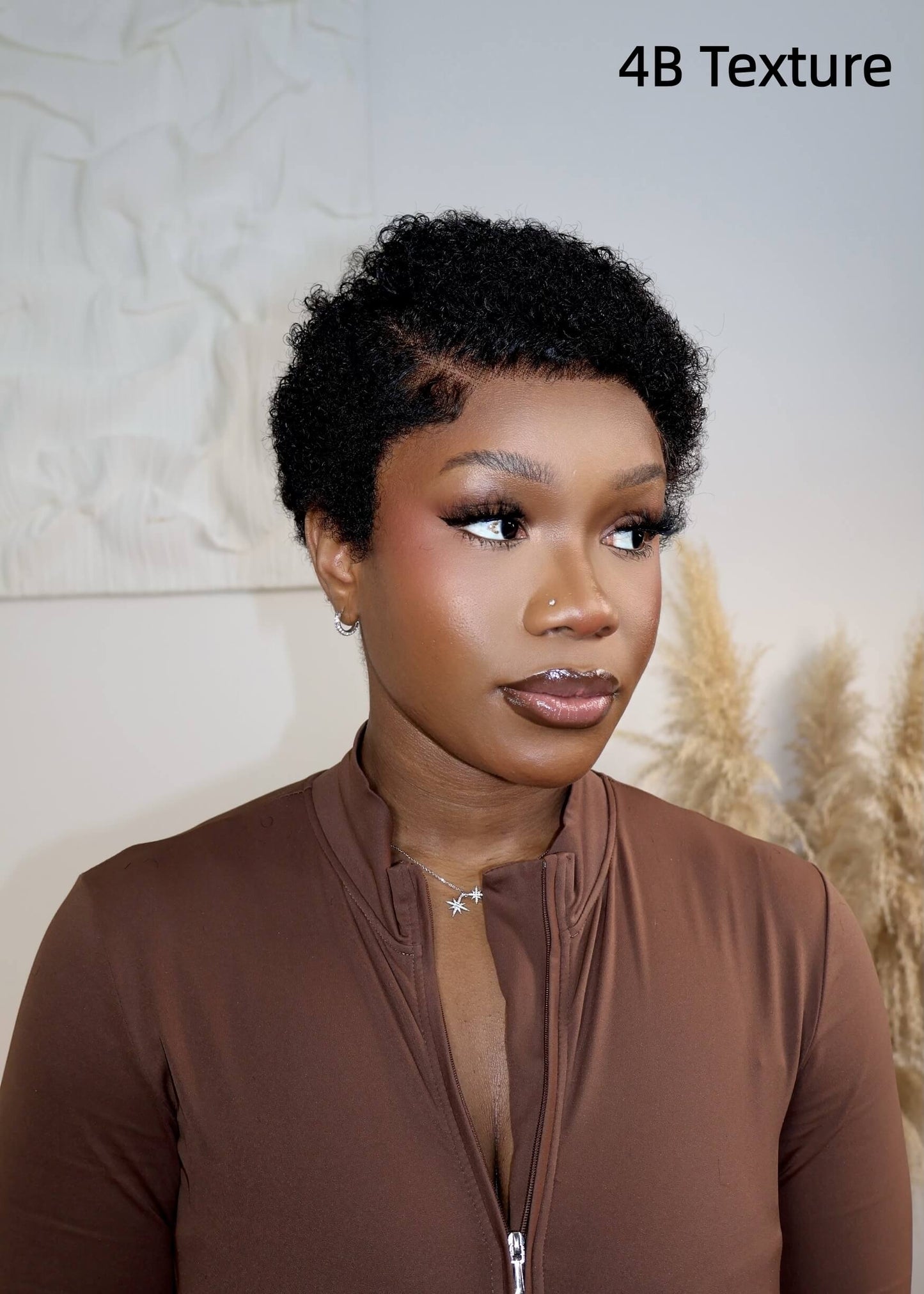 Uche Full Lace Black Curly Afro Pixie Wig