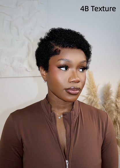 Uche Full Lace Black Curly Afro Pixie Wig