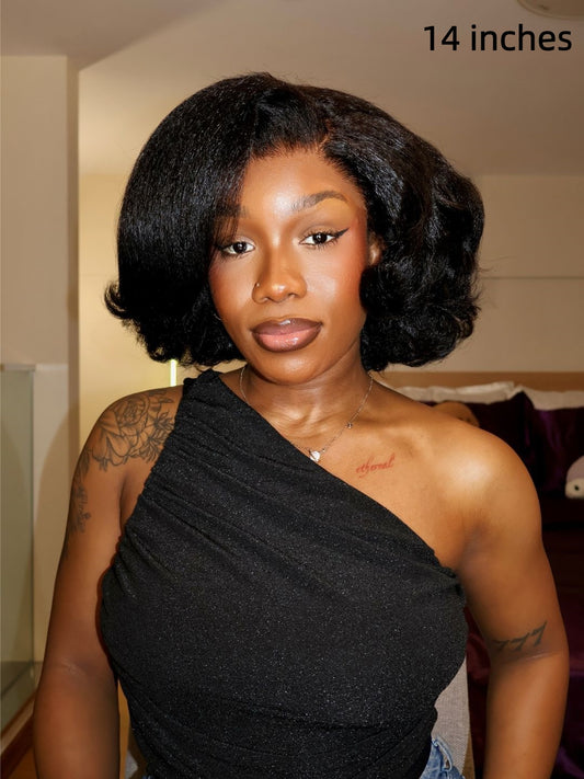 Nala 13x4 HD Kinky Texture Wave Bob Wig 250% Density