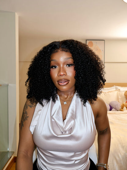 Don Glueless Luxurious Curls 7x5 HD Lace Closure With 4C Kinky Edges Pre-cut Wig