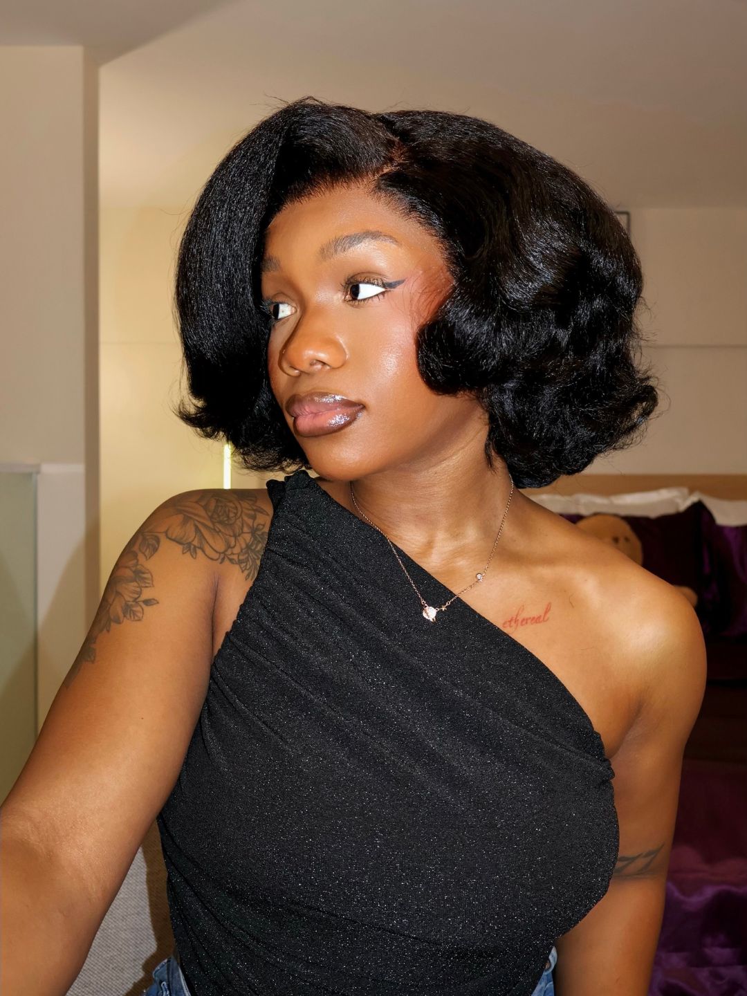 Nala 13x4 HD Kinky Texture Wave Bob Wig 250% Density