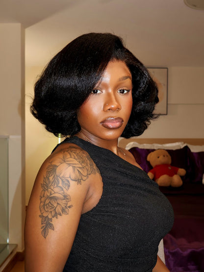 Nala 13x4 HD Kinky Texture Wave Bob Wig 250% Density