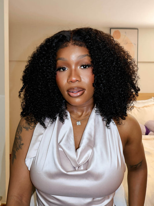 Don Glueless Luxurious Curls 7x5 HD Lace Closure With 4C Kinky Edges Pre-cut Wig