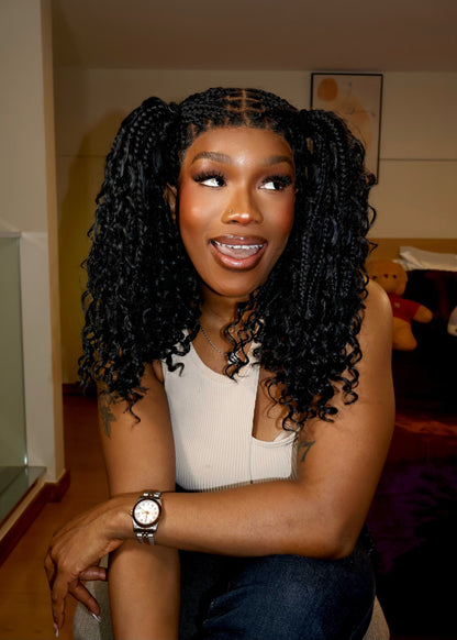 ANORAHAIR Zara Full Lace Knotless Bohemian Braided Curls Invisi Drawstring Wig