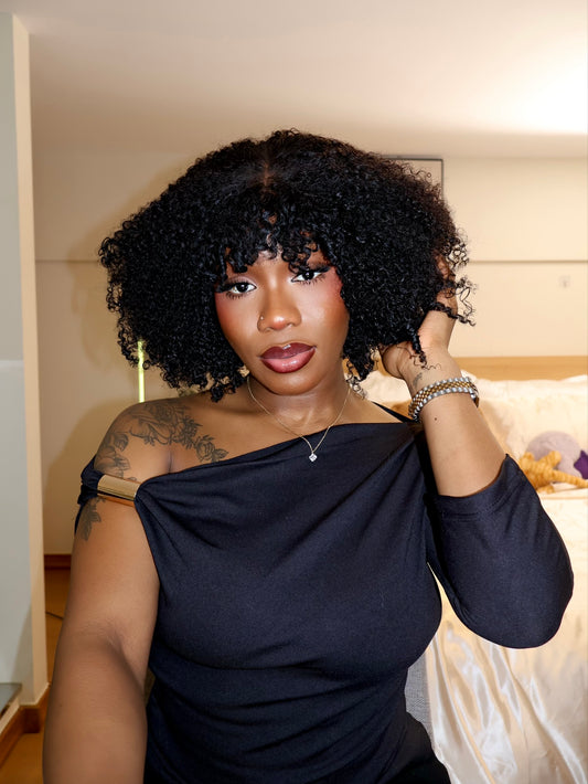 Aaliyah Afro Kinky Curly Glueless Wig With Bangs